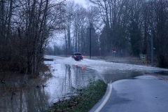 Flooded Road in Everett, Washington